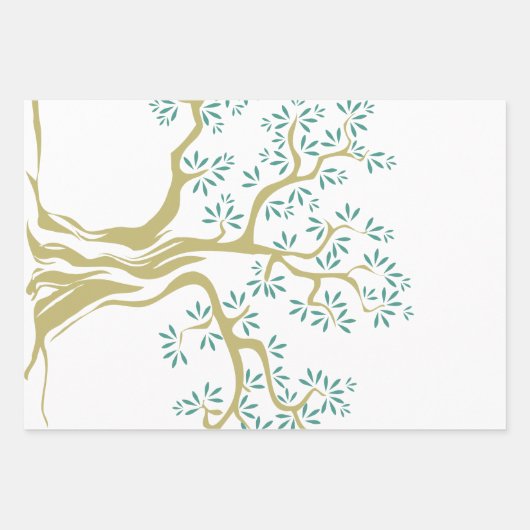 Schets van olijfbomen inpakpapier vel (Voorkant)