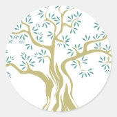 Schets van olijfbomen ronde sticker (Voorkant)