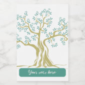 Schets van olijfboom gepersonaliseerde wijn label wijn etiket (Enkel label)