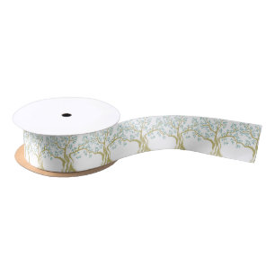 Schets van Olijfboom Satin Ribbon – Elegante Olijf Satijnen Lint