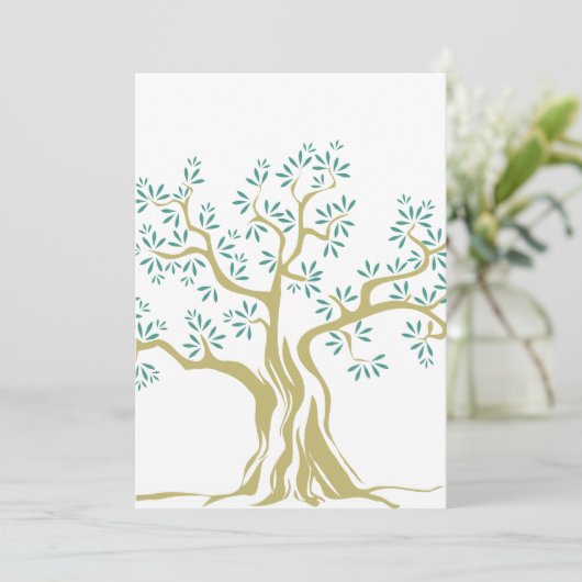 Schets van Olive Tree Uitnodiging - Botanische kaa (Staand voorkant)