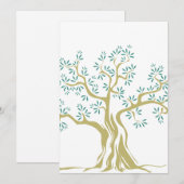 Schets van Olive Tree-uitnodiging – Botanische kaa Kaart (Voorkant / Achterkant)