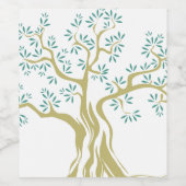 Schets van Olive Tree Wine Label - Rustiek ontwerp Wijn Etiket (Enkel label)