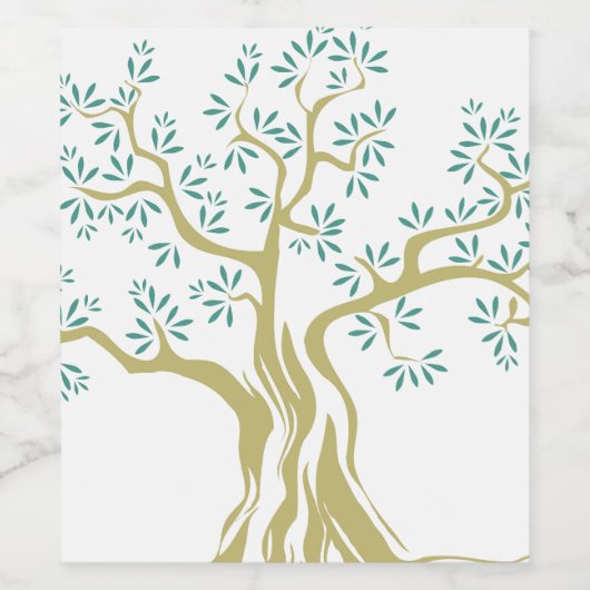 Schets van Olive Tree Wine Label - Rustiek ontwerp Wijn Etiket (Enkel label)