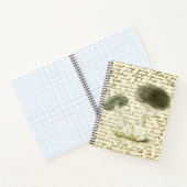 Schets van paddenstoelen vervaafde tekst, verstroo notitieboek (Binnen)