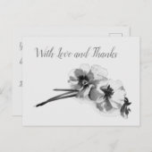 schets van pansies met liefde en Bedankt Briefkaart (Voorkant / Achterkant)