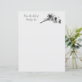 schets van Pansies met papier voor het schrijven (Staand voorkant)