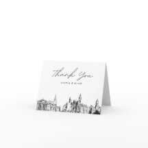 Schets van Philadelphia skyline blanco bedankkaart