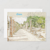 Schets van puinhopen in het Oude Olympia, Elis, Gr Briefkaart (Voorkant / Achterkant)