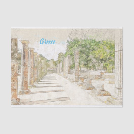 Schets van puinhopen in het Oude Olympia, Elis, Gr Tissuepapier (Voorkant)