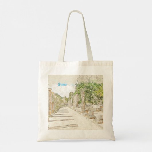 Schets van puinhopen in het Oude Olympia, Elis, Gr Tote Bag (Achterkant)