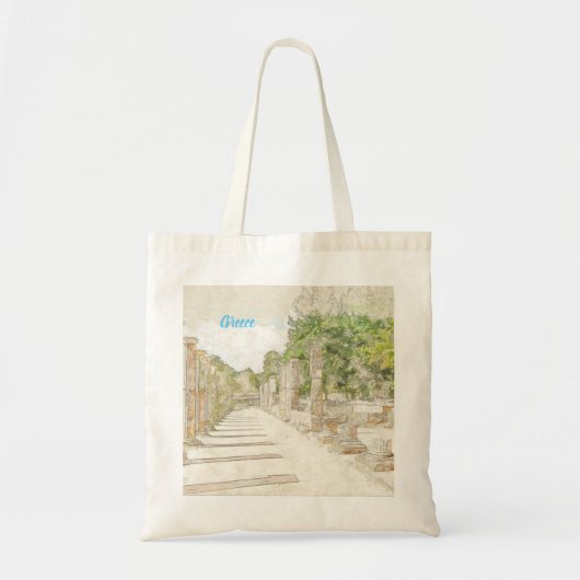 Schets van puinhopen in het Oude Olympia, Elis, Gr Tote Bag (Voorkant)