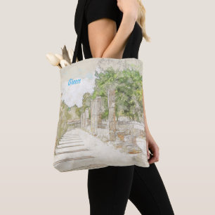 Schets van puinhopen in het Oude Olympia, Elis, Gr Tote Bag