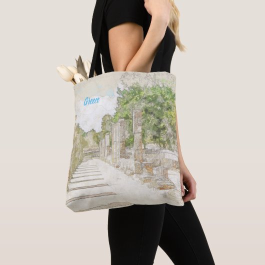 Schets van puinhopen in het Oude Olympia, Elis, Gr Tote Bag (Dichtbij)