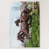 Schets van rijpaarden legpuzzel (Verticaal)