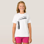 Schets van rookpij vervuiling in monochroom t-shirt (Voorkant volledig)