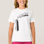 Schets van rookpij vervuiling in monochroom t-shirt (Voorkant)