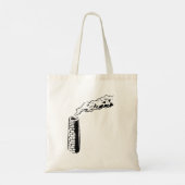 Schets van rookpij vervuiling in monochroom tote bag (Achterkant)