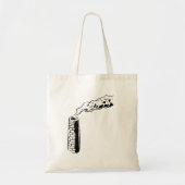 Schets van rookpij vervuiling in monochroom tote bag (Voorkant)