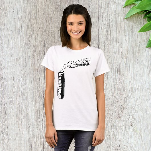 Schets van rookpij vervuiling monochroom t-shirt