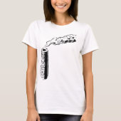Schets van rookpij vervuiling monochroom t-shirt (Voorkant)