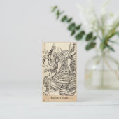 Schets van samurai-strijder Kato Kiyomasa, Hokusai Visitekaartje (Staand voorkant)