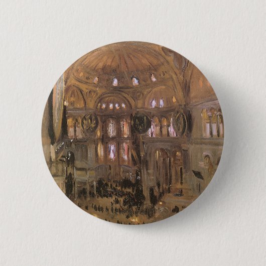 Schets van Santa Sophia door John Singer Sargent Ronde Button 5,7 Cm (Voorkant)