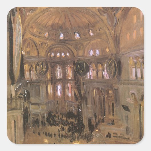 Schets van Santa Sophia door John Singer Sargent Vierkante Sticker (Voorkant)