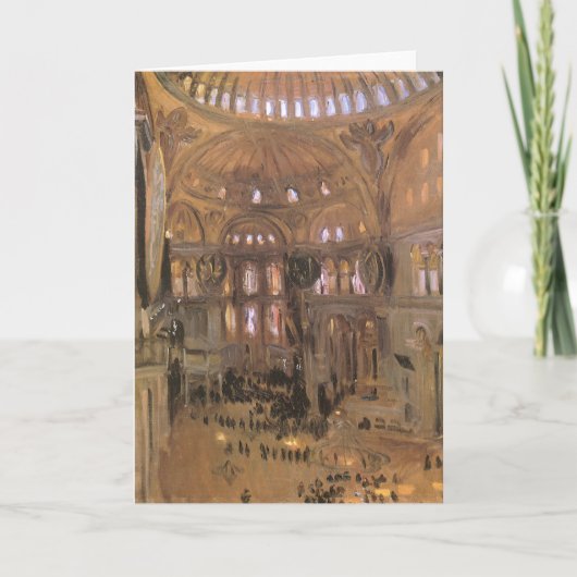 Schets van Santa Sophia van John Singer Sargent Feestdagen Kaart (Voorkant)