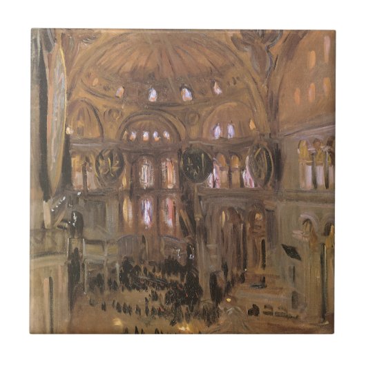 Schets van Santa Sophia van John Singer Sargent Tegeltje (Voorkant)