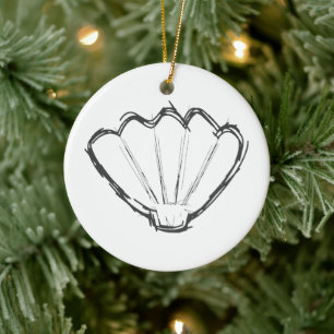 Schets van schelpen keramisch ornament