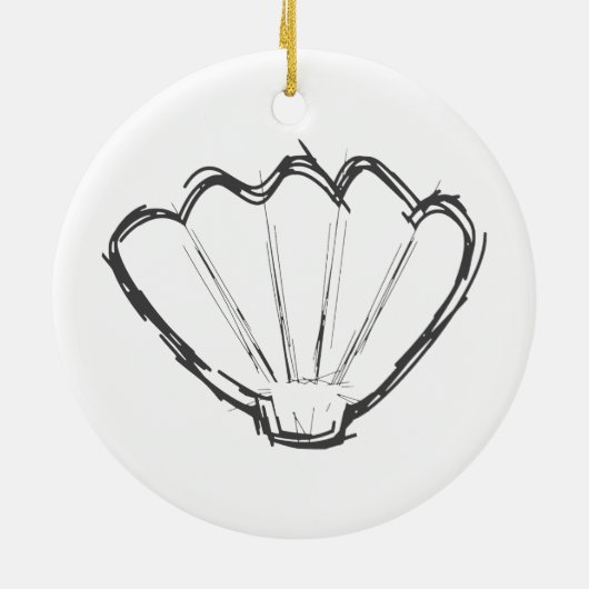 Schets van schelpen keramisch ornament (Achterkant)