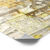  Schets van Sint-Petersburg Church Wall Art Poster (Hoek)