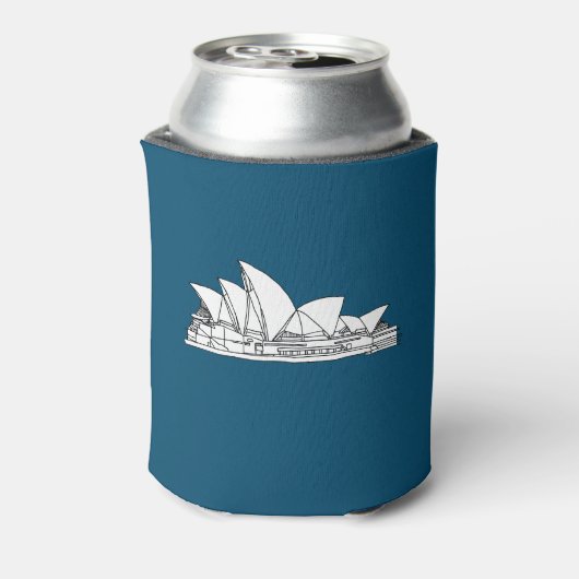 Schets van Sydney Opera House Australia Blikjeskoeler (Blikje Achterkant)