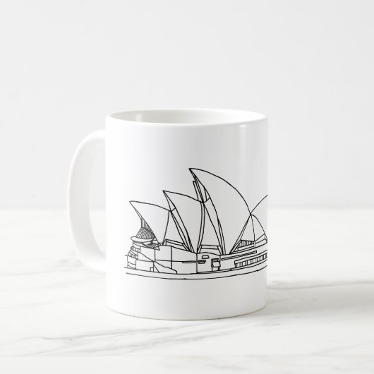 Schets van Sydney Opera House Australia Koffiemok (Voorkant links)