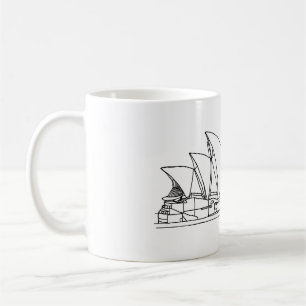Schets van Sydney Opera House Australia Koffiemok