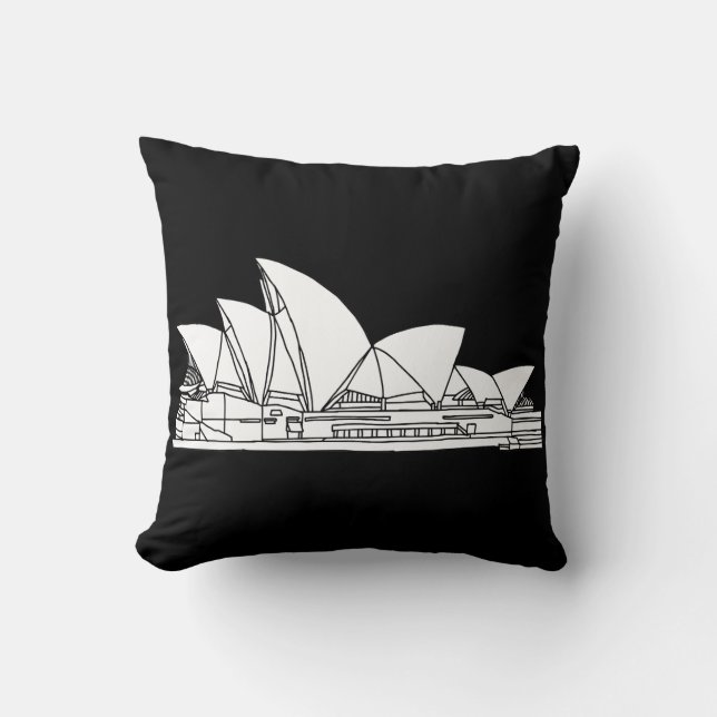 Schets van Sydney Opera House Australia Kussen (Voorkant)