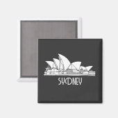 Schets van Sydney Opera House Australia Magneet (Voorkant / Achterkant)