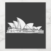 Schets van Sydney Opera House Australia Wijn Etiket (Enkel label)