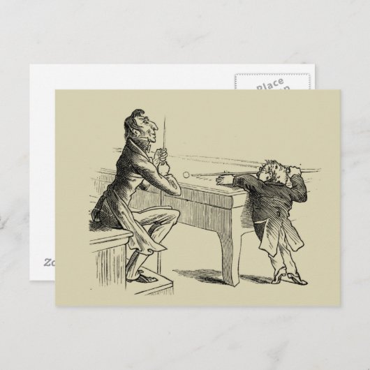 Schets van twee Mannen spellen Briefkaart (Voorkant / Achterkant)