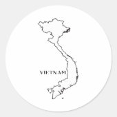 schets van Vietnam Ronde Sticker (Voorkant)
