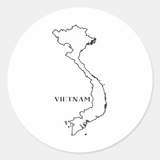 schets van Vietnam Ronde Sticker (Voorkant)
