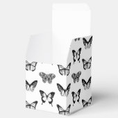 Schets van vlinder, zwart-wit bedankdoosjes (Geopend)