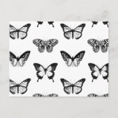 Schets van vlinder, zwart-wit briefkaart (Voorkant)