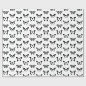 Schets van vlinder, zwart-wit cadeaupapier (Vlak)