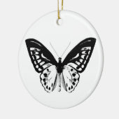 Schets van vlinder, zwart-wit keramisch ornament (Links)