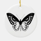 Schets van vlinder, zwart-wit keramisch ornament (Achterkant)