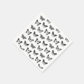 Schets van vlinder, zwart-wit servetten (Hoek)