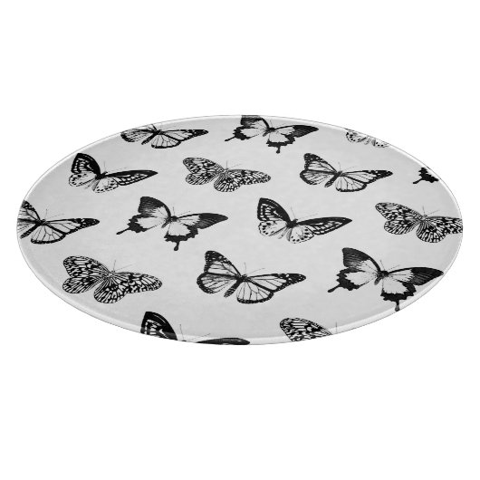 Schets van vlinder, zwart-wit snijplank (Hoek)