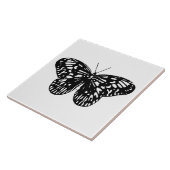 Schets van vlinder, zwart-wit tegeltje (Zijkant)